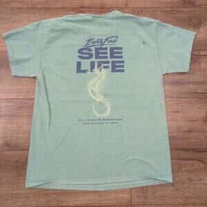 Sea Life Seahorse Ocean Nautical Adult Medium Shirt Fish Aquarium Aqua Blue